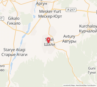 Map of Chali, Chechnya