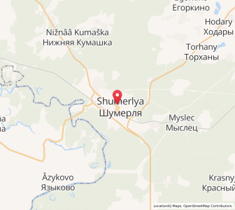 Map of Choumerlia, Chuvashia