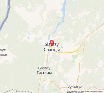 Map of Slantsy, Leningradskaya Oblast'