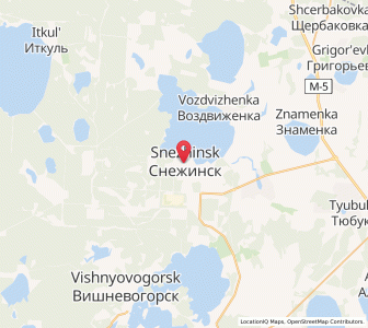 Map of Snejinsk, Chelyabinsk