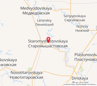 Map of Staromyshastovskaya, Krasnodar Krai