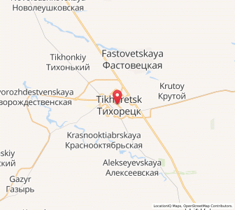 Map of Tikhoretsk, Krasnodar Krai