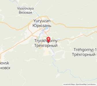 Map of Trëkhgornyy, Chelyabinsk