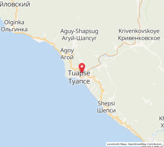 Map of Touapsé, Krasnodar Krai