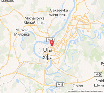 Map of Oufa, Bashkortostan Republic