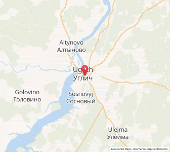 Map of Ouglitch, Yaroslavl Oblast