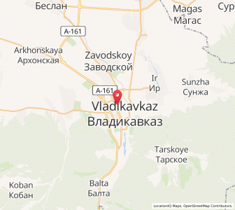 Map of Vladikavkaz, North Ossetia–Alania