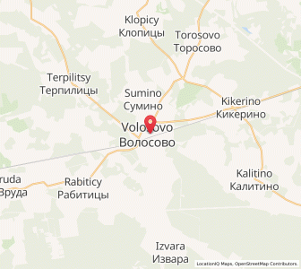 Map of Volossovo, Leningradskaya Oblast'