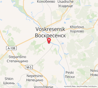 Map of Voskressensk, Moscow Oblast