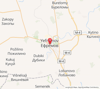 Map of Iefremov, Tula Oblast