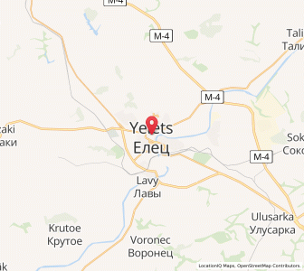 Map of Ielets, Lipetsk Oblast
