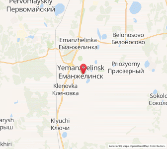 Map of Iemanjelinsk, Chelyabinsk