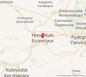 Map of Yessentuki, Stavropol Kray