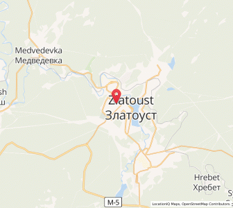 Map of Zlatooust, Chelyabinsk