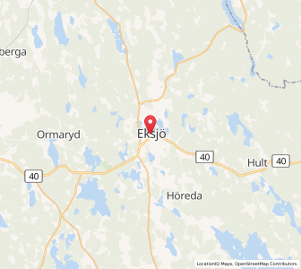 Map of Eksjö, Jönköping