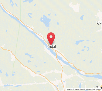 Map of Indal, Västernorrland
