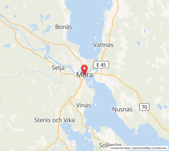 Map of Mora, Dalarna