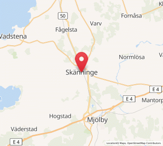 Map of Skänninge, Östergötland