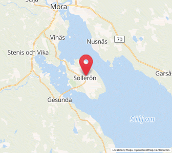 Map of Sollerön, Dalarna
