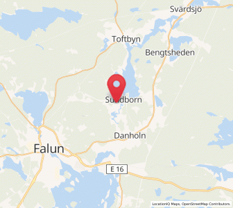 Map of Sundborn, Dalarna