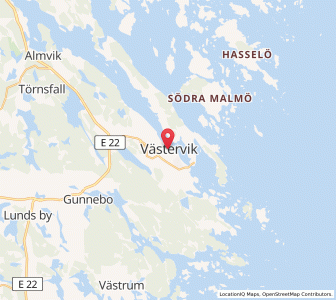 Map of Västervik, Kalmar