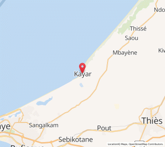 Map of Kayar, Thiès