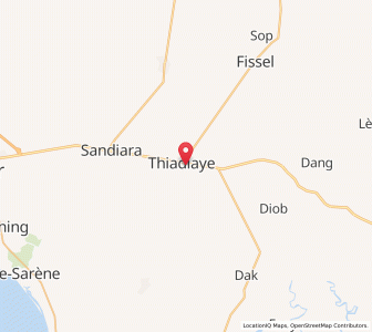 Map of Tiadiaye, Thiès