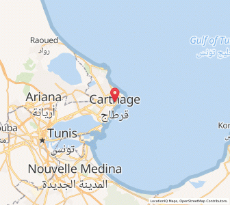 Carte : Carthage, Tunis