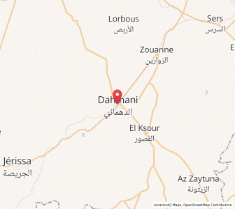 Carte : Dahmani, Le Kef