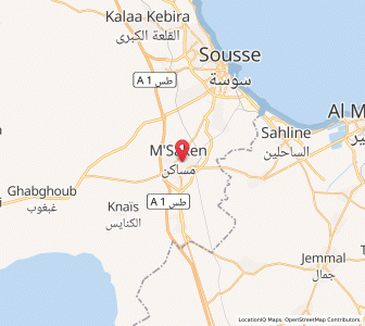 Carte : M'saken, Sousse