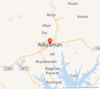 Map of Adiyaman, Adıyaman Province