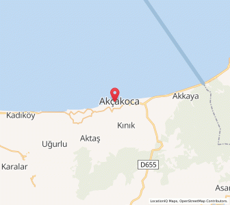 Map of Akçakoca, Düzce
