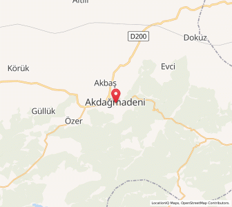 Map of Akdağmadeni, Yozgat