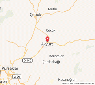 Map of Akyurt, Ankara