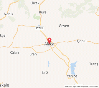 Map of Alaca, Çorum