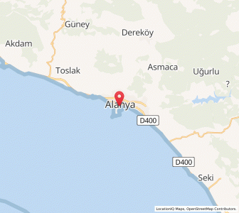 Map of Alanya, Antalya