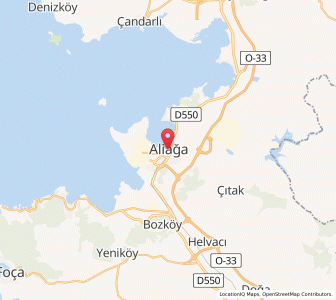 Map of Aliağa, İzmir Province