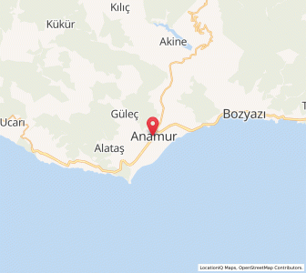 Map of Anamur, Mersin
