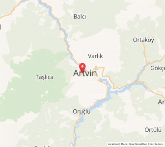 Map of Artvin, Artvin