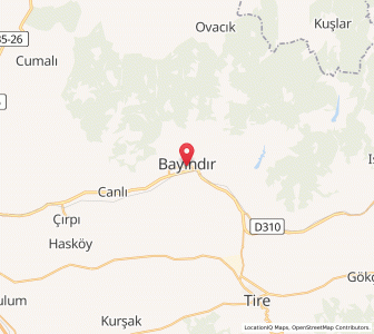 Map of Bayındır, İzmir Province