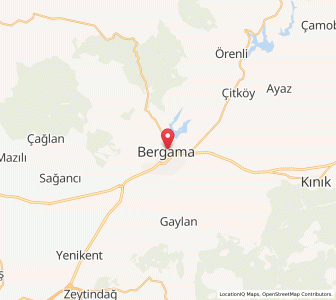 Map of Pergame, İzmir Province