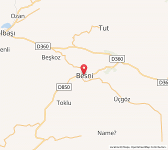 Map of Besni, Adıyaman Province