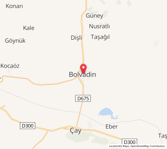 Map of Bolvadin, Afyonkarahisar Province