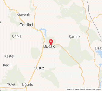 Map of Bucak, Burdur