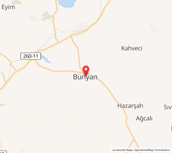 Map of Bünyan, Kayseri