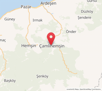 Map of Çamlıhemşin, Rize Province