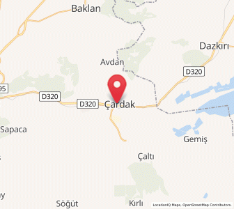 Map of Çardak, Denizli