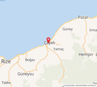 Map of Çayeli, Rize Province