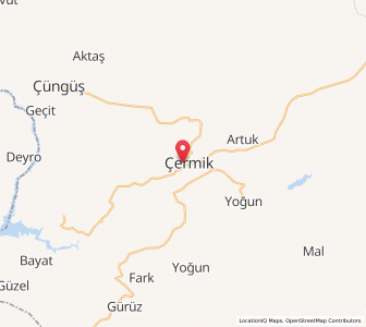Map of Çermik, Diyarbakır Province