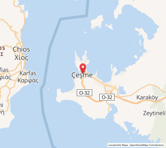 Map of Çeşme, İzmir Province